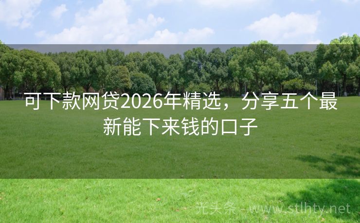 可下款网贷2026年精选，分享五个最新能下来钱的口子
