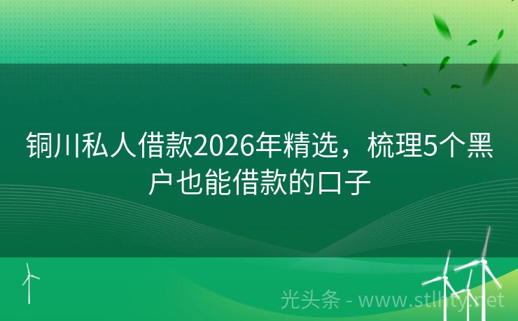 铜川私人借款2026年精选，梳理5个黑户也能借款的口子