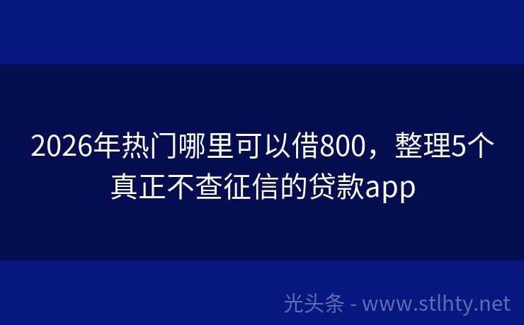 2026年热门哪里可以借800，整理5个真正不查征信的贷款app