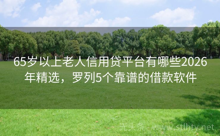 65岁以上老人信用贷平台有哪些2026年精选，罗列5个靠谱的借款软件