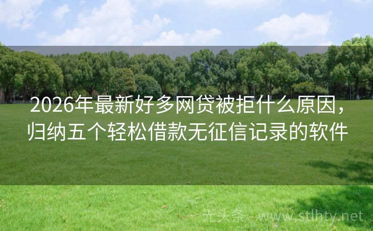 2026年最新好多网贷被拒什么原因，归纳五个轻松借款无征信记录的软件