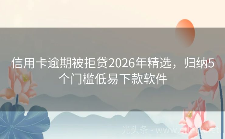 信用卡逾期被拒贷2026年精选，归纳5个门槛低易下款软件
