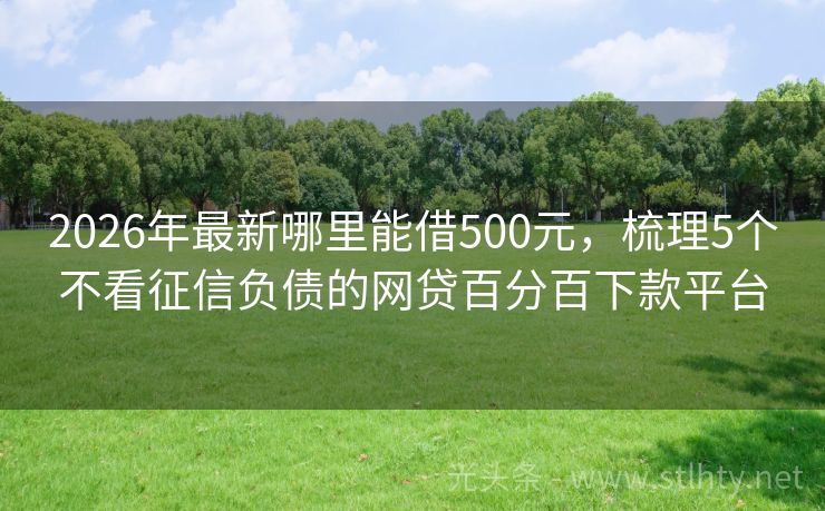 2026年最新哪里能借500元，梳理5个不看征信负债的网贷百分百下款平台