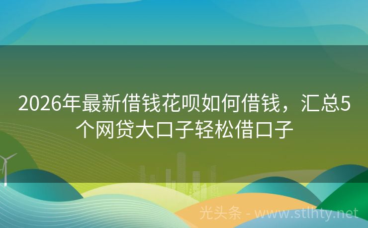 2026年最新借钱花呗如何借钱，汇总5个网贷大口子轻松借口子