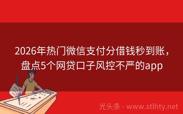 2026年热门微信支付分借钱秒到账，盘点5个网贷口子风控不严的app