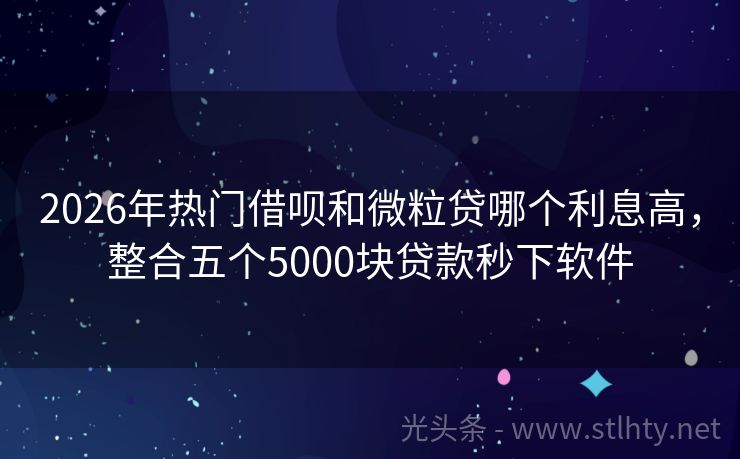 2026年热门借呗和微粒贷哪个利息高，整合五个5000块贷款秒下软件