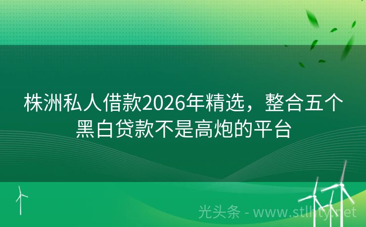 株洲私人借款2026年精选，整合五个黑白贷款不是高炮的平台