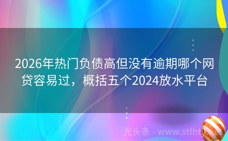 2026年热门负债高但没有逾期哪个网贷容易过，概括五个2024放水平台