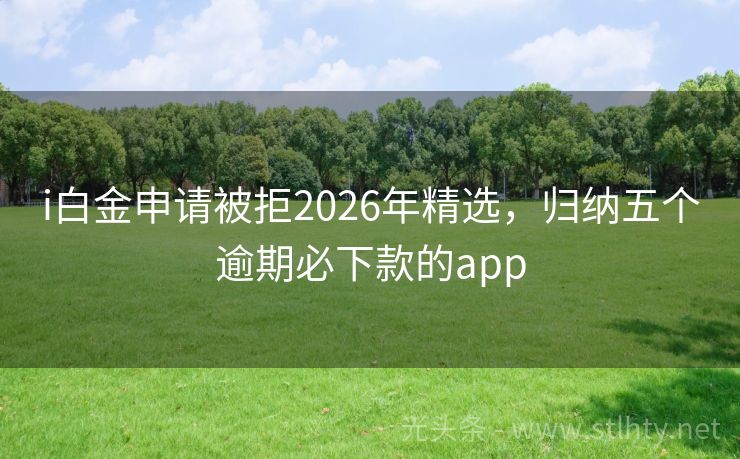 i白金申请被拒2026年精选，归纳五个逾期必下款的app
