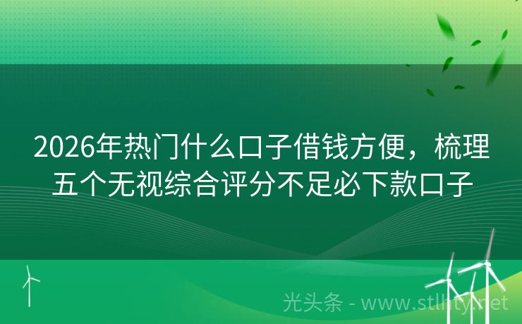 2026年热门什么口子借钱方便，梳理五个无视综合评分不足必下款口子