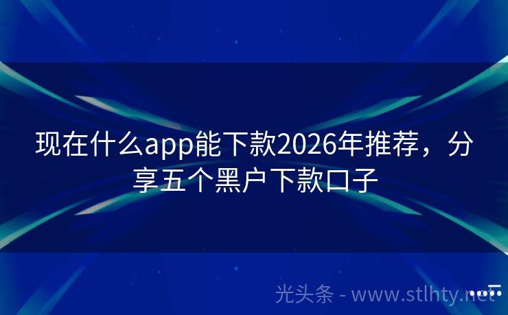 现在什么app能下款2026年推荐，分享五个黑户下款口子