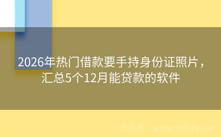 2026年热门借款要手持身份证照片，汇总5个12月能贷款的软件