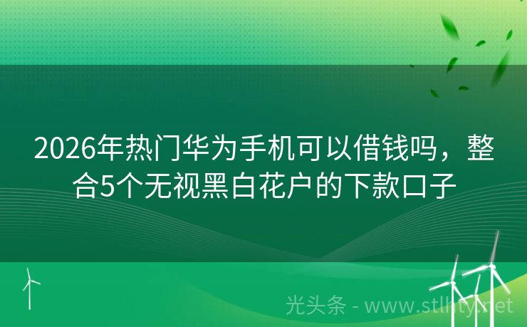 2026年热门华为手机可以借钱吗，整合5个无视黑白花户的下款口子