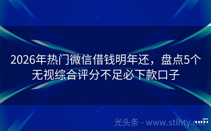 2026年热门微信借钱明年还，盘点5个无视综合评分不足必下款口子