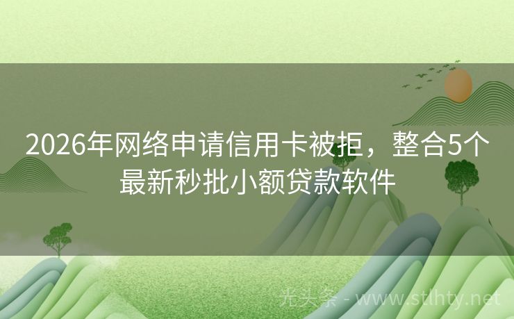 2026年网络申请信用卡被拒，整合5个最新秒批小额贷款软件
