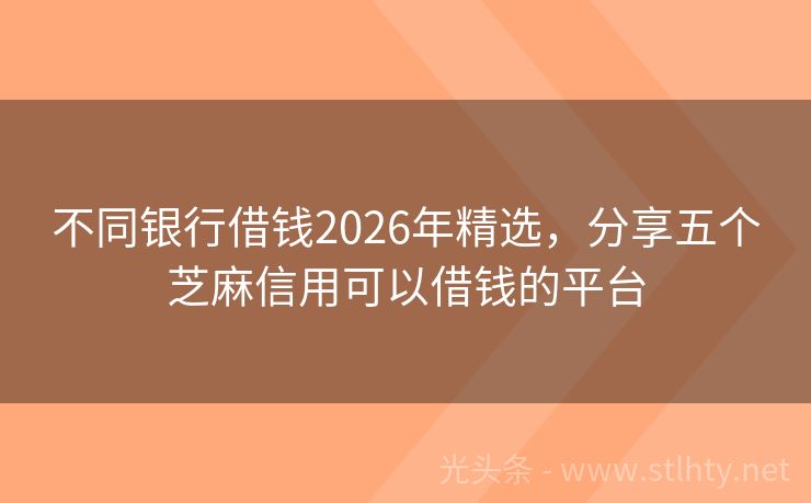 不同银行借钱2026年精选，分享五个芝麻信用可以借钱的平台
