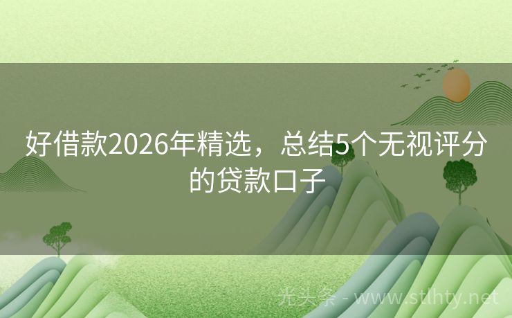 好借款2026年精选，总结5个无视评分的贷款口子