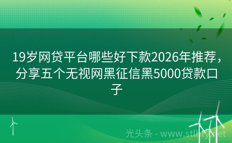 19岁网贷平台哪些好下款2026年推荐，分享五个无视网黑征信黑5000贷款口子