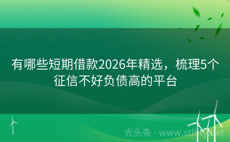 有哪些短期借款2026年精选，梳理5个征信不好负债高的平台