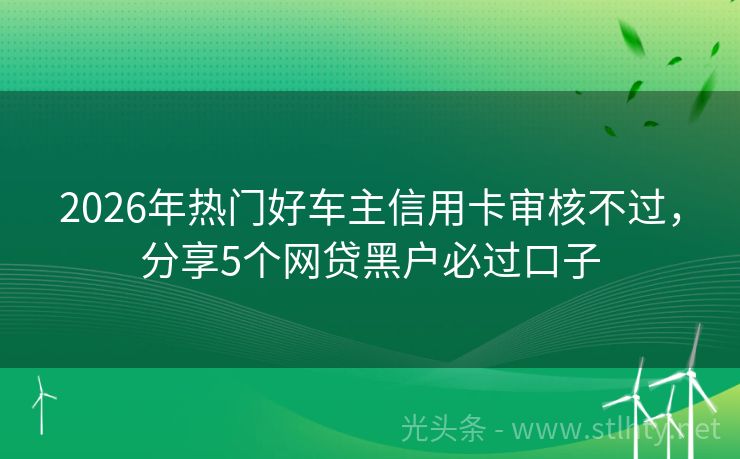 2026年热门好车主信用卡审核不过，分享5个网贷黑户必过口子