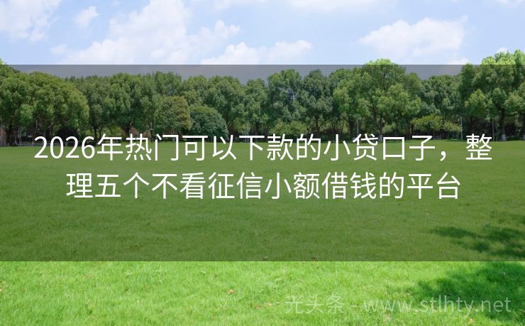 2026年热门可以下款的小贷口子，整理五个不看征信小额借钱的平台