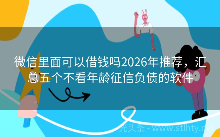 微信里面可以借钱吗2026年推荐，汇总五个不看年龄征信负债的软件