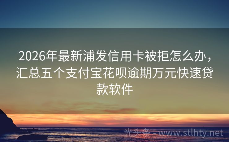 2026年最新浦发信用卡被拒怎么办，汇总五个支付宝花呗逾期万元快速贷款软件