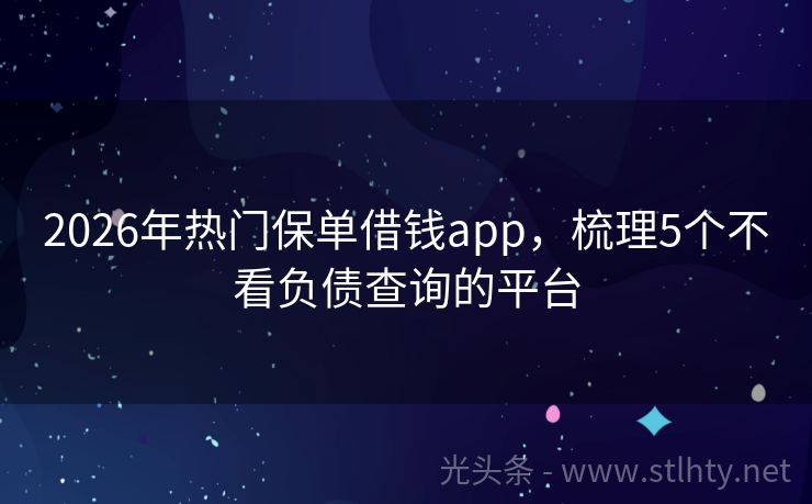 2026年热门保单借钱app，梳理5个不看负债查询的平台