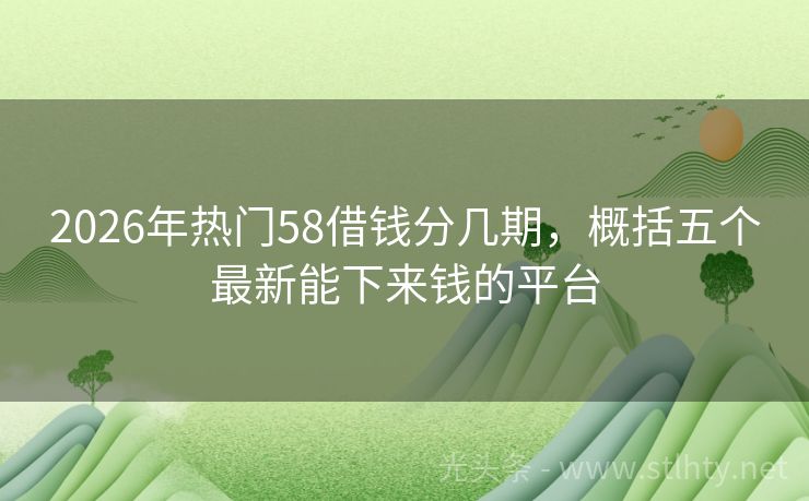 2026年热门58借钱分几期，概括五个最新能下来钱的平台