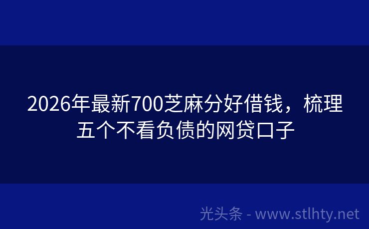 2026年最新700芝麻分好借钱，梳理五个不看负债的网贷口子