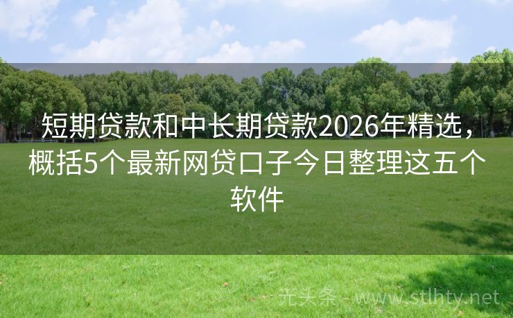 短期贷款和中长期贷款2026年精选，概括5个最新网贷口子今日整理这五个软件
