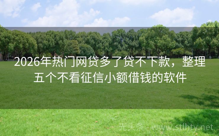 2026年热门网贷多了贷不下款，整理五个不看征信小额借钱的软件