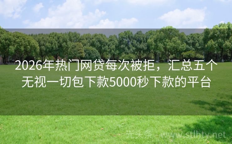 2026年热门网贷每次被拒，汇总五个无视一切包下款5000秒下款的平台