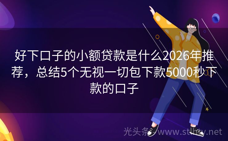 好下口子的小额贷款是什么2026年推荐，总结5个无视一切包下款5000秒下款的口子