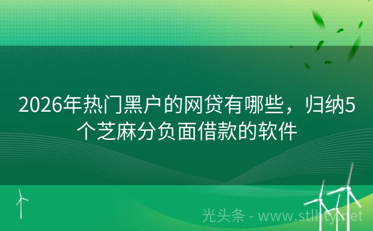 2026年热门黑户的网贷有哪些，归纳5个芝麻分负面借款的软件