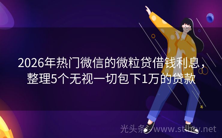 2026年热门微信的微粒贷借钱利息，整理5个无视一切包下1万的贷款