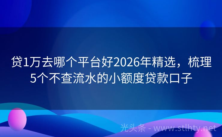 贷1万去哪个平台好2026年精选，梳理5个不查流水的小额度贷款口子