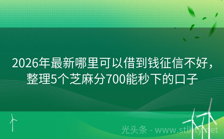 2026年最新哪里可以借到钱征信不好，整理5个芝麻分700能秒下的口子