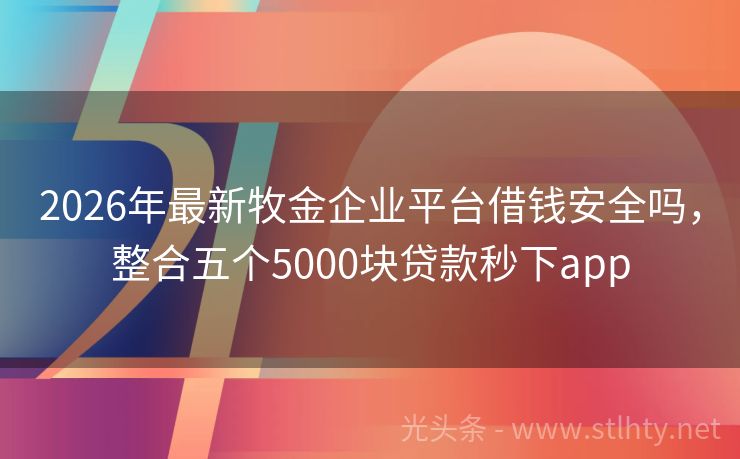 2026年最新牧金企业平台借钱安全吗，整合五个5000块贷款秒下app