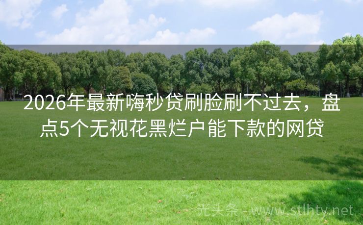 2026年最新嗨秒贷刷脸刷不过去，盘点5个无视花黑烂户能下款的网贷