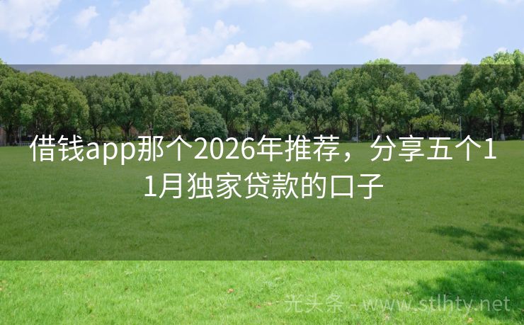 借钱app那个2026年推荐，分享五个11月独家贷款的口子