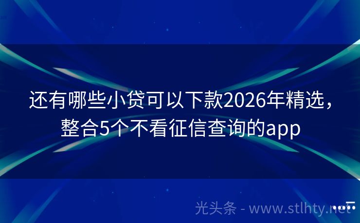 还有哪些小贷可以下款2026年精选，整合5个不看征信查询的app