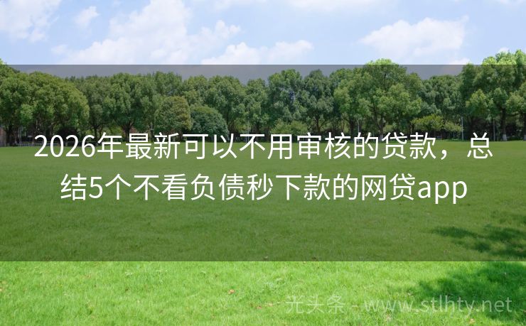 2026年最新可以不用审核的贷款，总结5个不看负债秒下款的网贷app