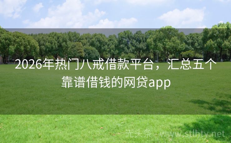 2026年热门八戒借款平台，汇总五个靠谱借钱的网贷app