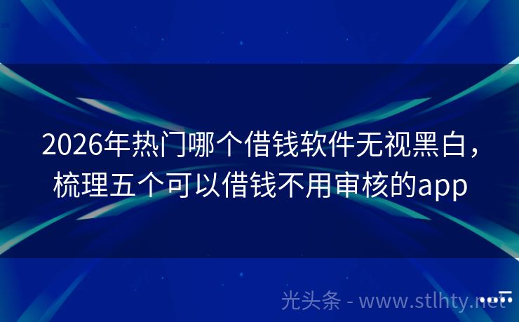 2026年热门哪个借钱软件无视黑白，梳理五个可以借钱不用审核的app