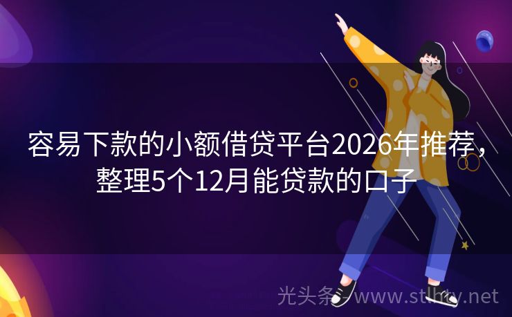 容易下款的小额借贷平台2026年推荐，整理5个12月能贷款的口子