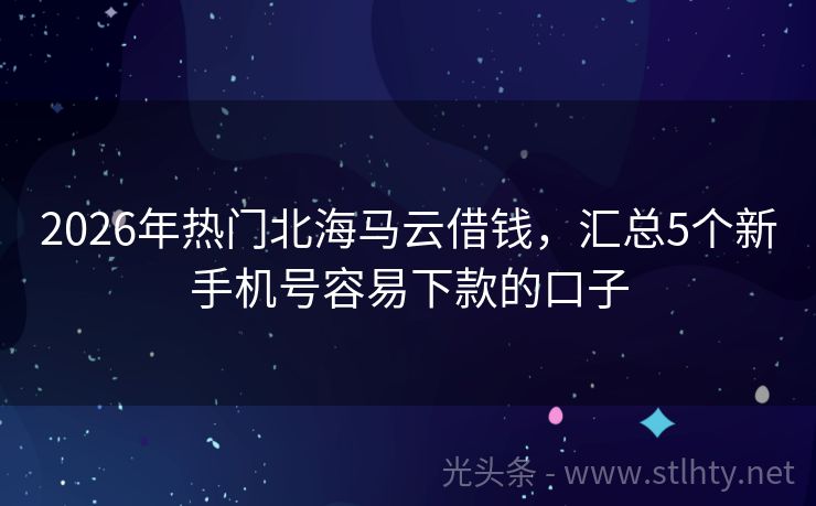 2026年热门北海马云借钱，汇总5个新手机号容易下款的口子