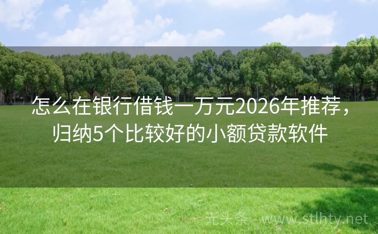 怎么在银行借钱一万元2026年推荐，归纳5个比较好的小额贷款软件