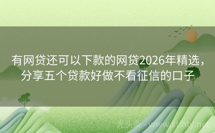有网贷还可以下款的网贷2026年精选，分享五个贷款好做不看征信的口子