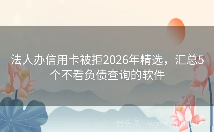 法人办信用卡被拒2026年精选，汇总5个不看负债查询的软件